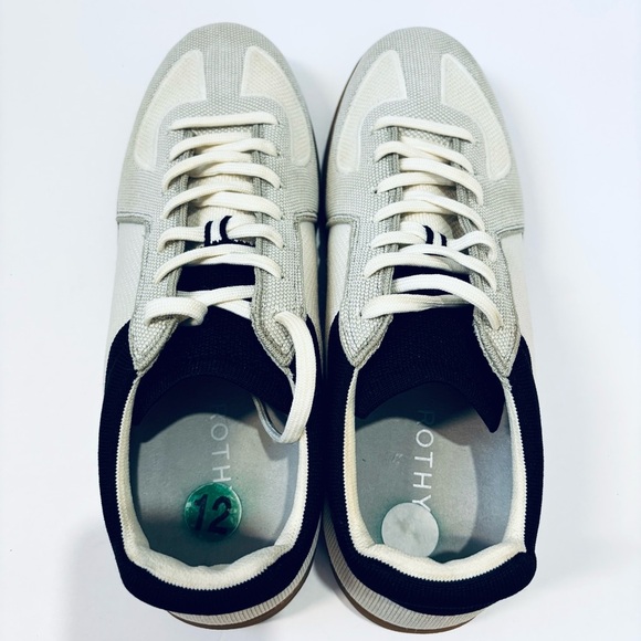 Rothy’s The RS01 Hudson Beige White Black Knit Low Top lace up sneakers men's 12 - Picture 5 of 15